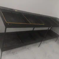 قفسه میوه دوطبقه و میز و صندلی اداری در حد نو