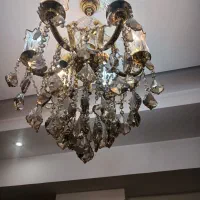 لوستر لاله شامپاین روکش آب طلا ۸ و ۶ شاخه|لوستر و چراغ آویز|کرج, مهرویلا شمالی|دیوار