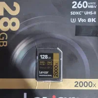 مموریSD 128 لکسار v90  8K سری گلد ۲۰۰۰x