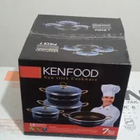 قابلمه گرانیتی کین فود سه عددی دارای درب شیشه ای