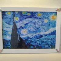 تابلو جذاب ونکوک نقاشی شب پرستاره|تابلو، نقاشی، عکس|قائم‌شهر, |دیوار