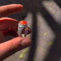 انگشتر نقره ترک سنگ عقیق