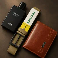 پک کادویی ادکلن کیف کمربند ساعت