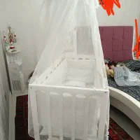 گهواره تخت چوبی نوزاد دوکاره|تخت و صندلی بچه|اردبیل, |دیوار