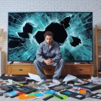 تلویزیون های پنل شکسته سوخته و خراب
