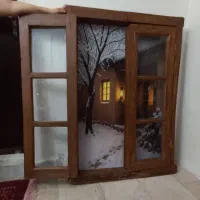 تابلو زمستان طرح قاب پنجره چوبی سنتی|تابلو، نقاشی، عکس|تهران, تهرانپارس جنوبی|دیوار
