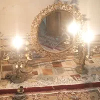 آینه شمعدان برنجی اصل