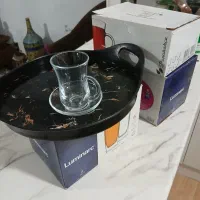 لیوان لومینارک فرانسه فنجان نعلبکی پاشاباغچه