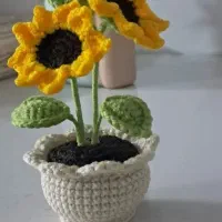 گلدان های بافتنی فانتزی‌ ودسته گلهای بافت زیبا