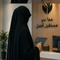 منشی خانم‌ محجبه دفتر مدیرعامل شرکت ساختمانی غرب