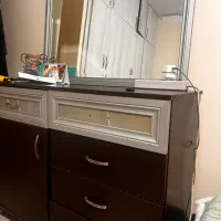 تخت دونفره و تشک و میز توالت و دراور|تخت و سرویس خواب|تهران, ستارخان|دیوار