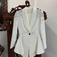 کت شلوار زنانه سنگ دوزی شده نو نو سایز۴۰