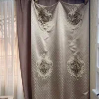 پرده حریر به همراه  دستک والان وپشت پرده ای