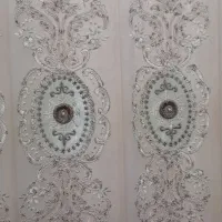 پرده حریر طرح دار درحدنو