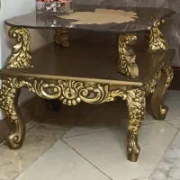 میزعسلی چوبی طلایی