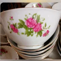 کاسه آبگوشت خوری گلسرخی چینی گلسرخی تک نفره