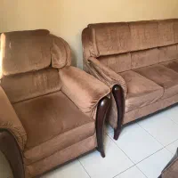مبل ۵ نفره قهوه‌ای روشن