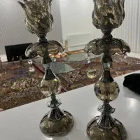 لاله شمعدان زیبا کریستال اصل|چراغ خواب و آباژور|مشهد, ادیب نیشابوری (شهرک غرب)|دیوار