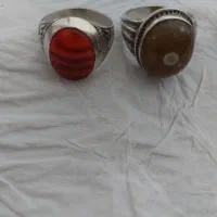 انگشترهای نقره زنانه/مردانه اصل عقیق عتیقه|کلکسیون اشیاء عتیقه|اردبیل, |دیوار