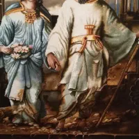 تابلو فرش دست بافت کوروش و ماندانا|تابلو فرش|ایجرود, |دیوار