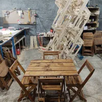 میز صندلی چوبی تاشو