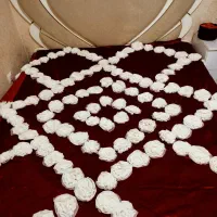روتختی2نفره گل‌های برجسته دست دوز مناسب عروس خانوم