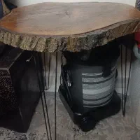 دو عدد میز عسلی چوب روستیک