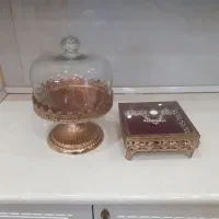 ظرف کیک و شکلات خوری طلایی