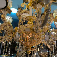 لوستر میخک بزرگ 6شاخه 15 لامپه طلاکوب ۲توری ۲طبقه|لوستر و چراغ آویز|تبریز, |دیوار