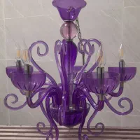 لوستر پنج شاخه با یک دیوار کوب