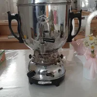 سماور و سینی و کاسه زیر سماور