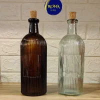 بطری ۱ لیتری با چوب پنبه سبز و بی رنگ