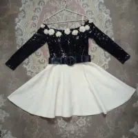 پیراهن مجلسی عروسکی یقه قایقی سایز ۱