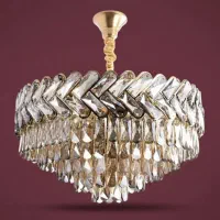 لوستر آرتا قطر ۵۵ با کریستال درجه یک شامپاینی