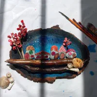 تابلووجاکلیدی سنگ وچوب|تابلو، نقاشی، عکس|بابا حیدر, |دیوار