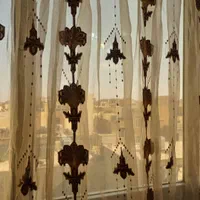 پرده حریر  ‌ گل دار طلایی خوش رنگ و سلطنتی تخفیفی|پرده، رانر، رومیزی|تهران, سلسبیل جنوبی|دیوار
