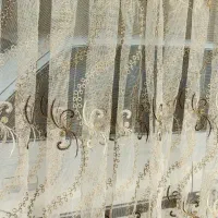 دو عدد پرده حریر با زیر پرده مخصوص پنجره اتاق