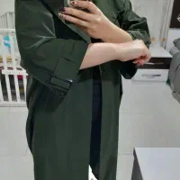 پالتو بارونی بلند آستین سرب پشت زیپ نما فری سایز|لباس|آستانه اشرفیه, |دیوار