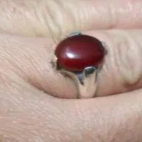 انگشتر نقره با عقیق سبز