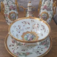 ظروف پذیرایی چک اصل چینی گل برجسته|ظروف سرو و پذیرایی|اصفهان, قائمیه|دیوار