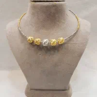 گردنبند نقره البرنادو روکش طلا طرح سوییسی