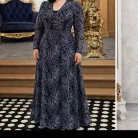 لباس مجلسی شاین دار مشکی طوسی