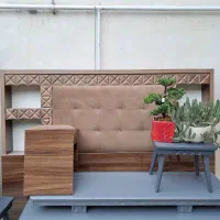 تخت خواب دونفره چوب|تخت و سرویس خواب|کلاله, |دیوار