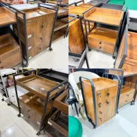 فروش انواع ترولی ارایشگاهی کلینیکی مدل طرح چوب MDF