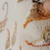 دو تخته فرش دوازده متری گلبرجسته ابریشم دار