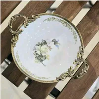 ظرف آجیل خوری شکلات خوری دسته برنجی لمونژ