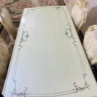 میزغذاخوری ۶نفره طلاکوب همراه کاور پارچه ای|میز و صندلی غذاخوری|تهران, کیانشهر|دیوار