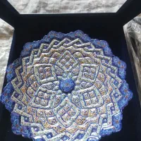 یک جفت بشقاب میناکاری برند قصری