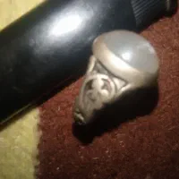 انگشتر عقیق کبود یمنی رکاب نقره دست ساز قدیمی