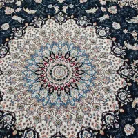 فرش ۹متری رنگ سورمه ای کرم